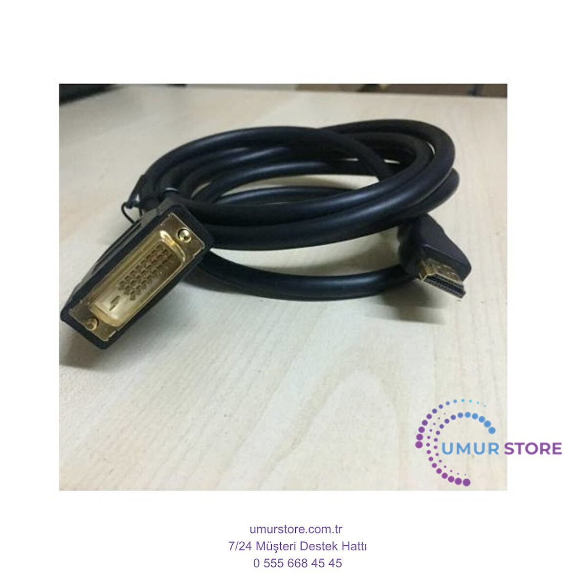 1 Metre HDMI To DVI Kablo HDMI To DVI Kablo 24+1