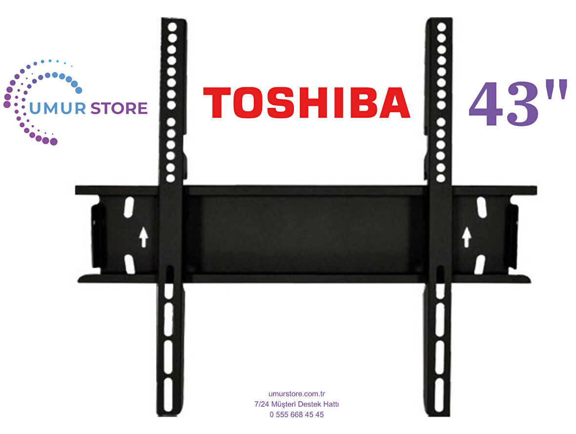 Toshiba 43" 108cm 43LA2363dt 42”, 43”, 49”, 50” Uyumlu Lcd Led TV Sabit Duvar Askı Aparatı
