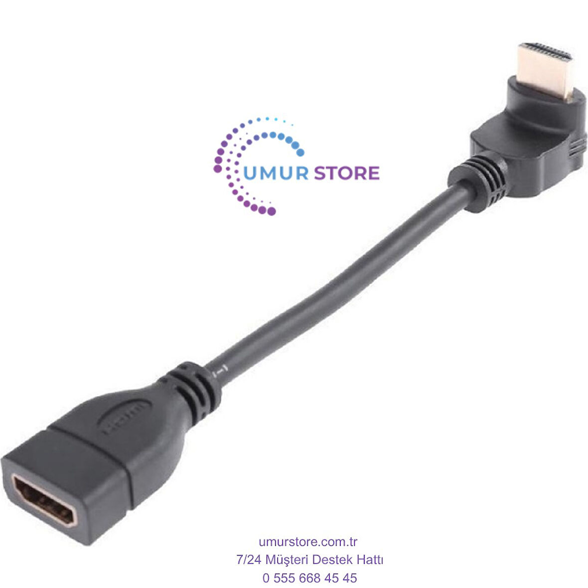 HDMI Dişi Erkek Uzatma 90 Derece Dirsek Çevirici Dönüştürücü Kablosu