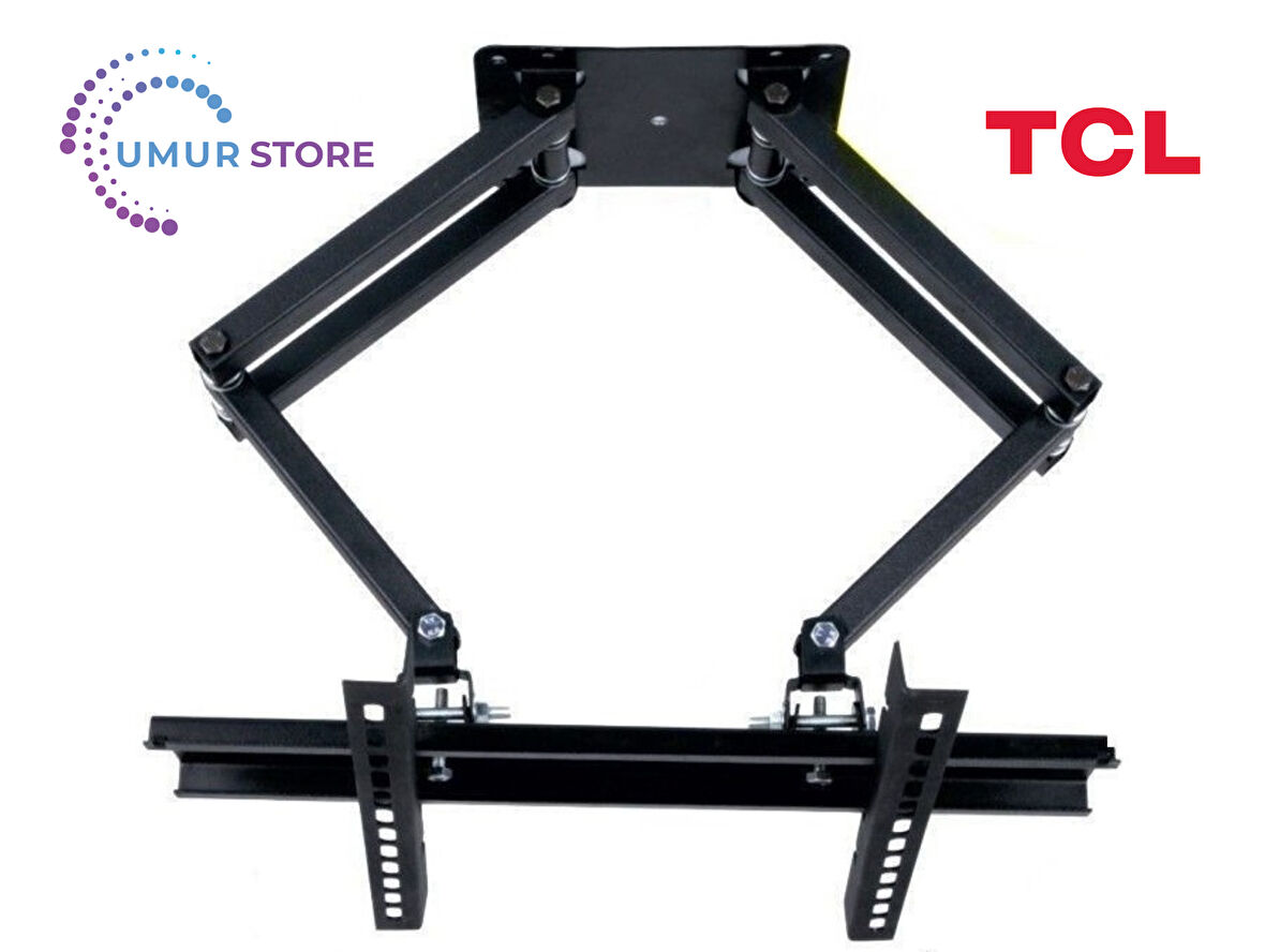TCL 32S5400AF Uyumlu Full HD Android Smart 32”- 55” inç / 82-140 Ekran Lcd Led Tv Çift Kollu Hareketli Duvar Askı Aparatı