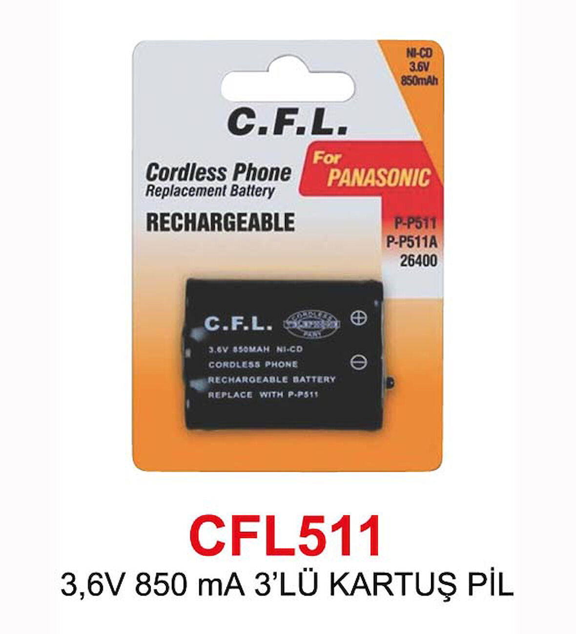 3,6V 850 mA 3’LÜ KARTUŞ PİL