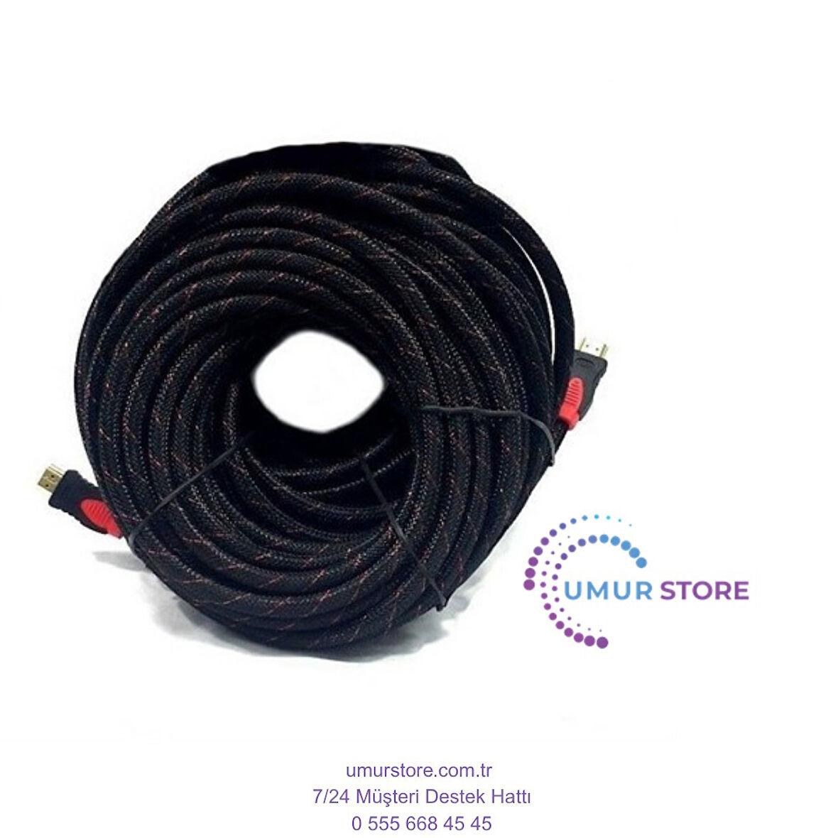 Hdmi Kablo Filtreli+Örgülü Full Hd 1080P 30 Metre