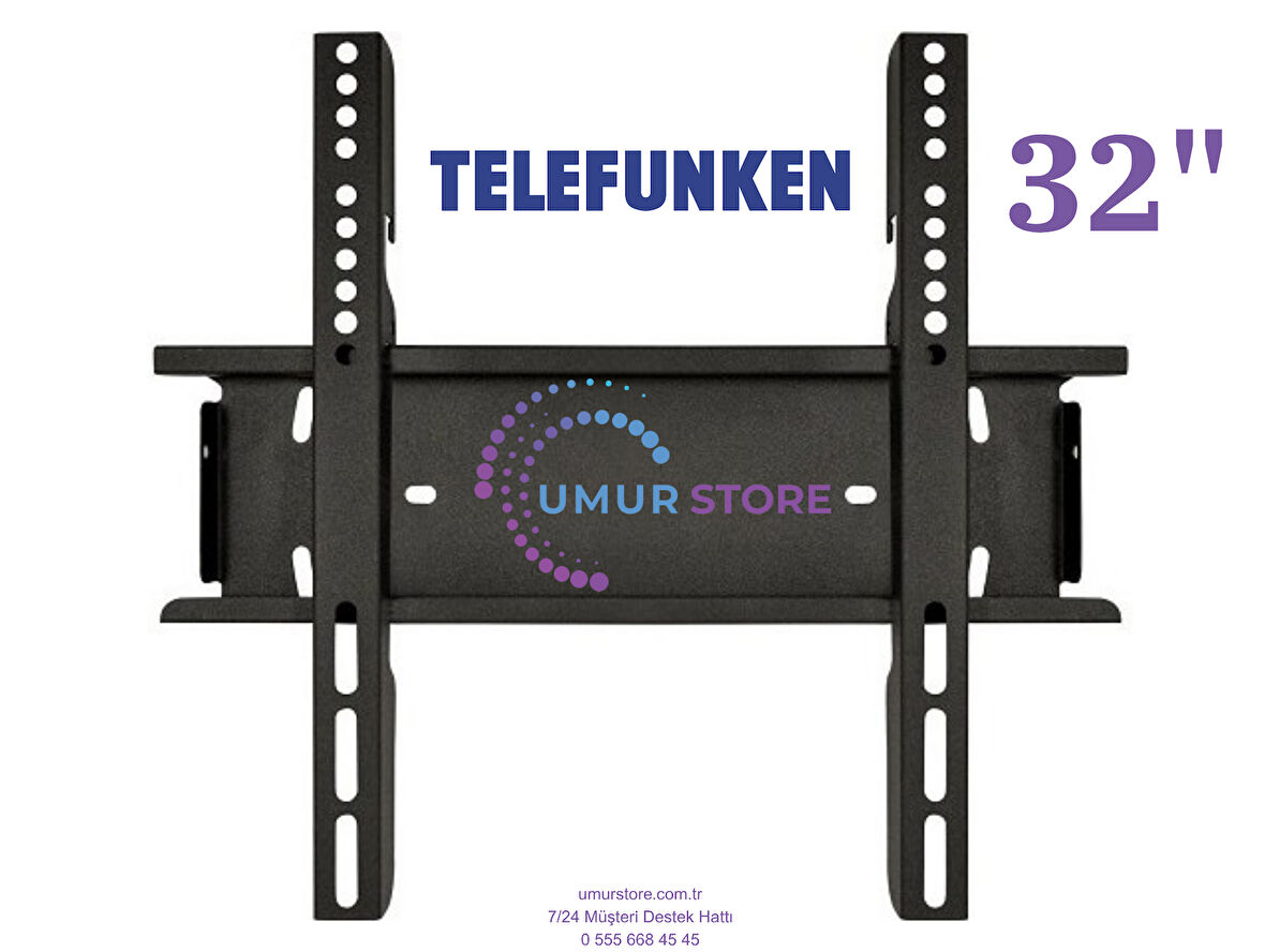 Telefunken 32” 32TF6540A, 32”, 39”, 40” Uyumlu Lcd Led TV Sabit Duvar Askı Aparatı