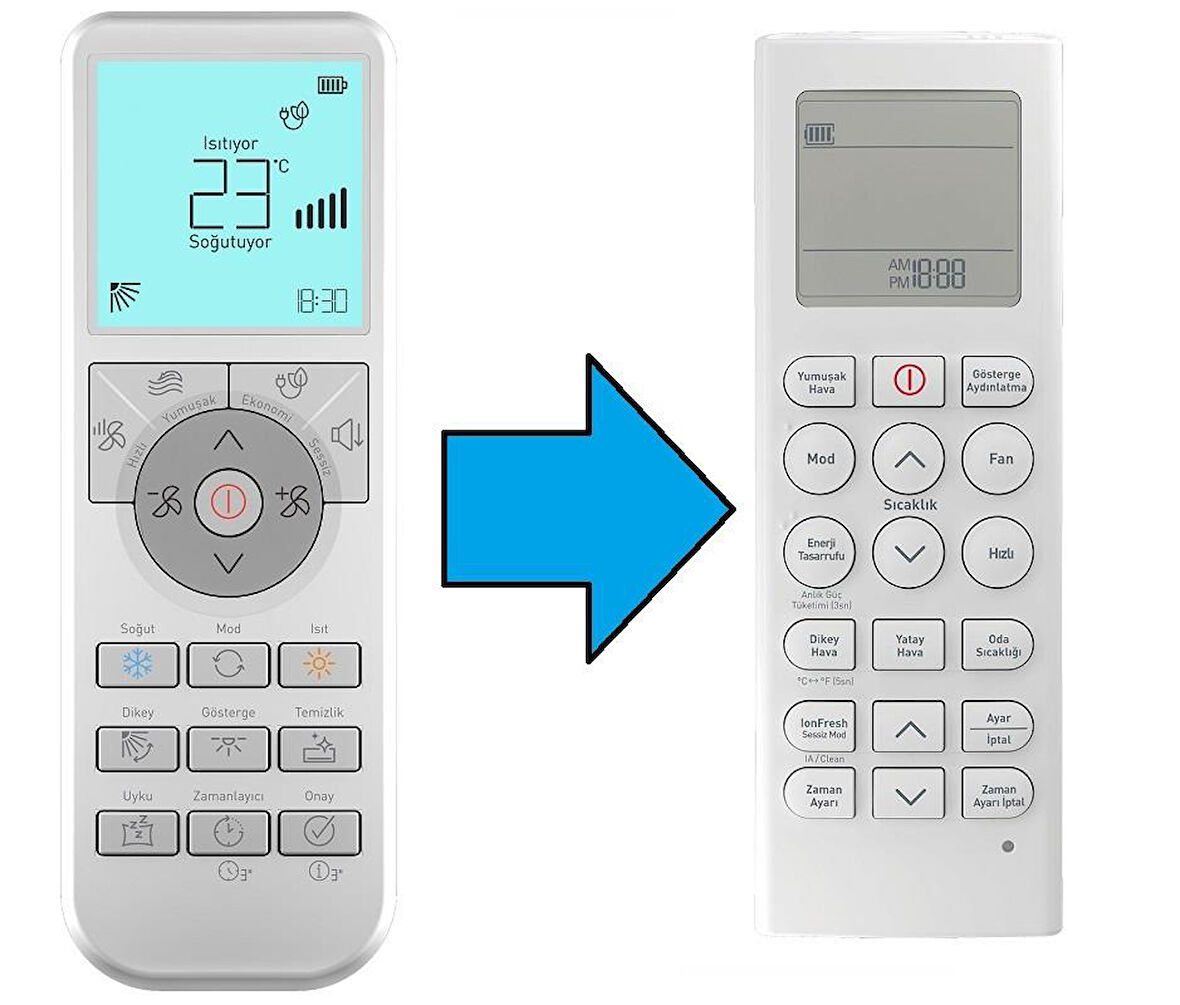Arçelik Beko İnverter Klima Kumandası-Resimde Sağdaki Gönderilir