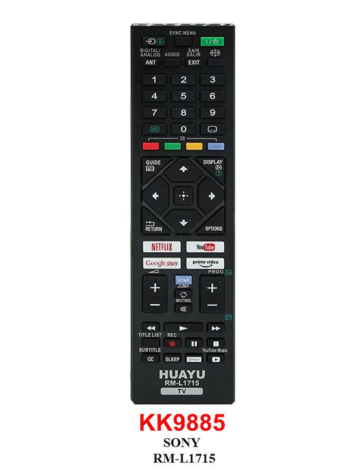SONY RM-L1715 NETFLIX-GOOGLE-PRIME-YOUTUBE LCD KUMANDASI