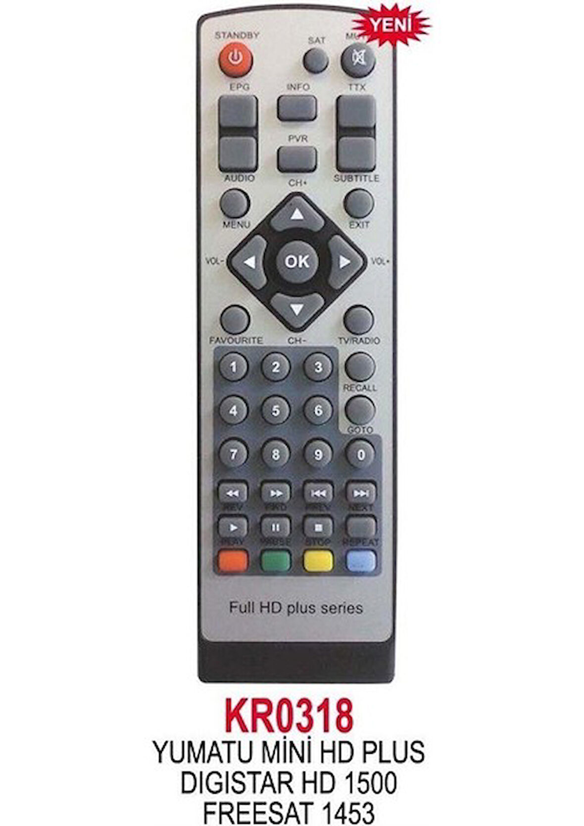 Yumatu Uydu Kumandası Yumatu Mını Hd Plus Gıgıstar Hd 1500 Uydu Kumandası KR0318