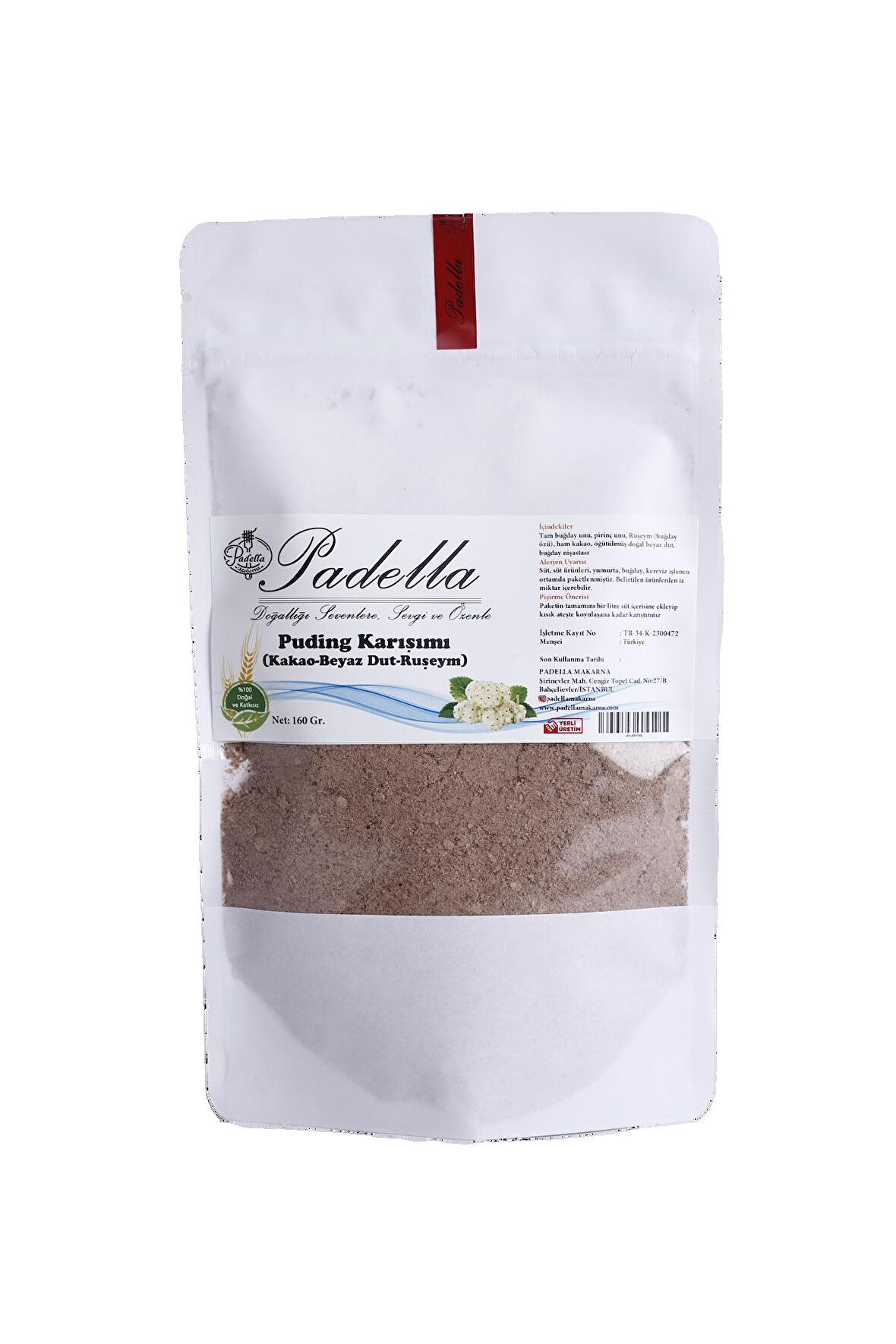 Puding Karışımı Kakao Beyaz Dut Ruşeym 160 Gr.