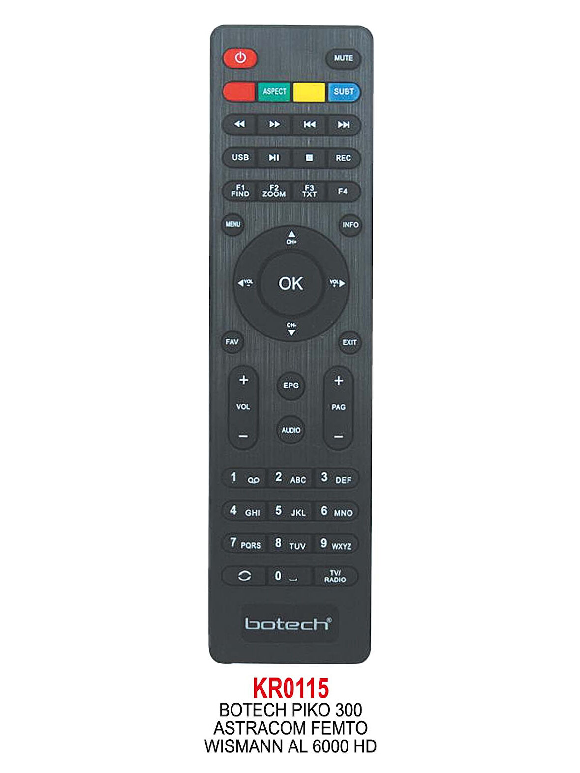 BOTECH PIKO 300-ASTRACOM FEMTO-WISMANN AL 6000 HD - POLSAT COOPER HD KUMANDA