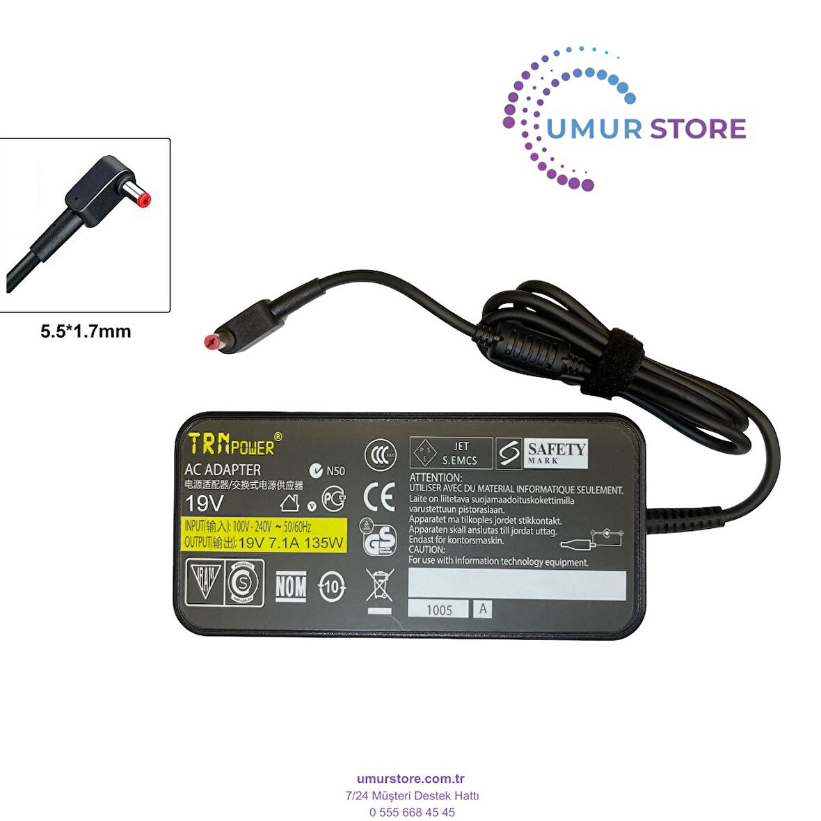 Acer Aspire 7 A715-75G-784X Notebook Adaptörü