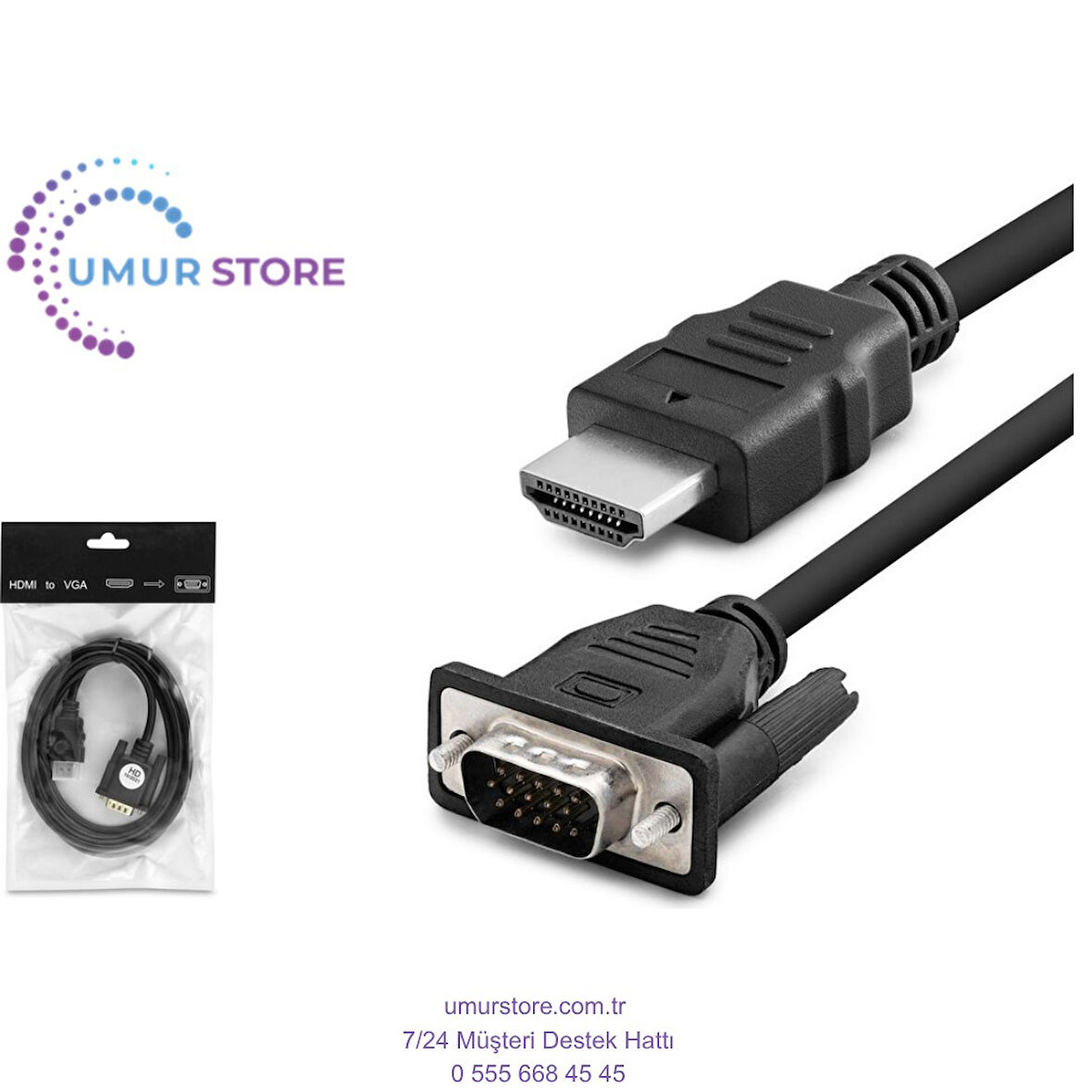 HDMI To VGA Kablo 1.8mt