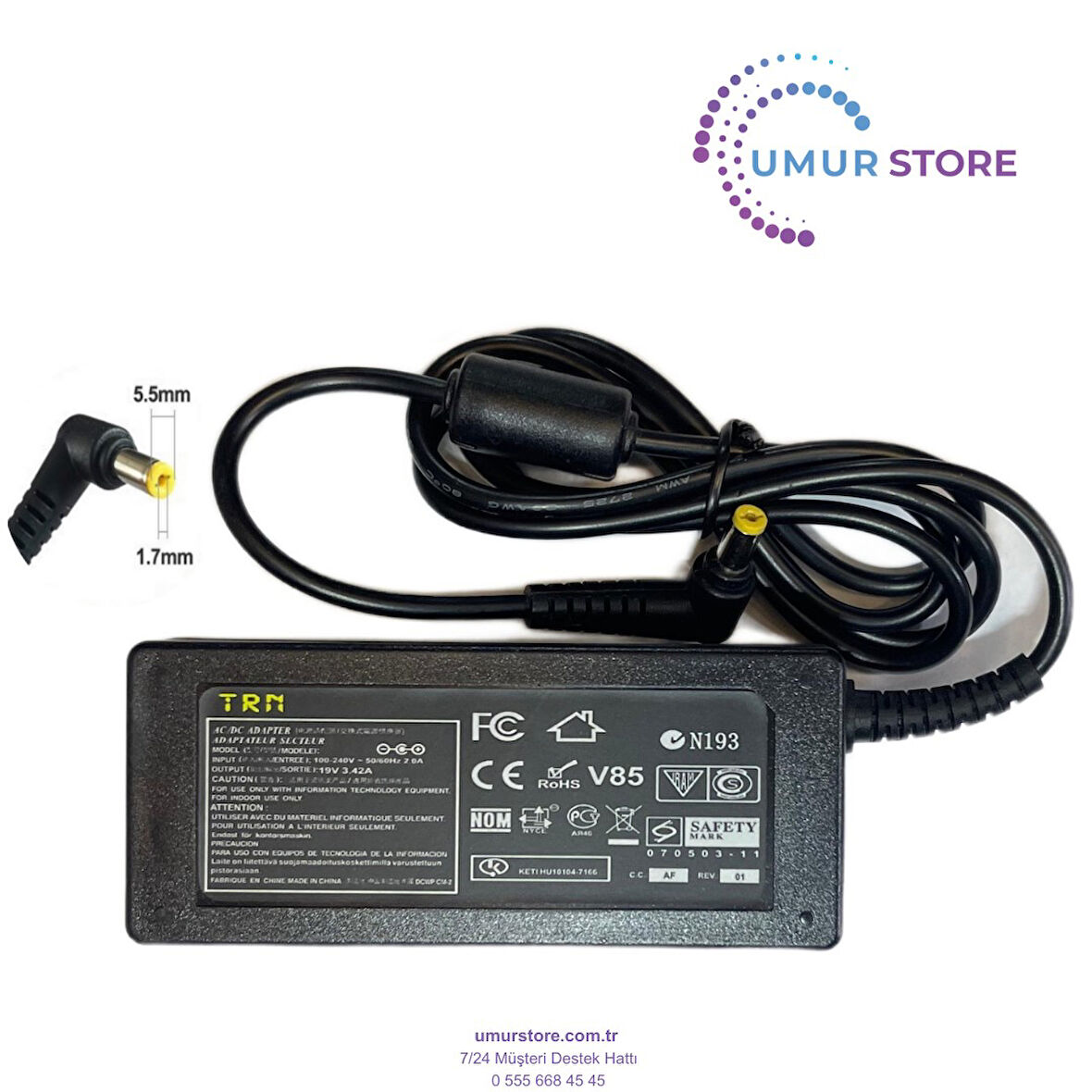 Acer ADP-65JH DB 5.5x1.7mm Notebook Adaptörü