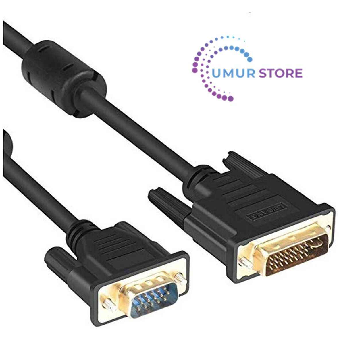 3m Metre 24+5 DVI To VGA Kablo - Altın Uçlu DVI VGA Kablo
