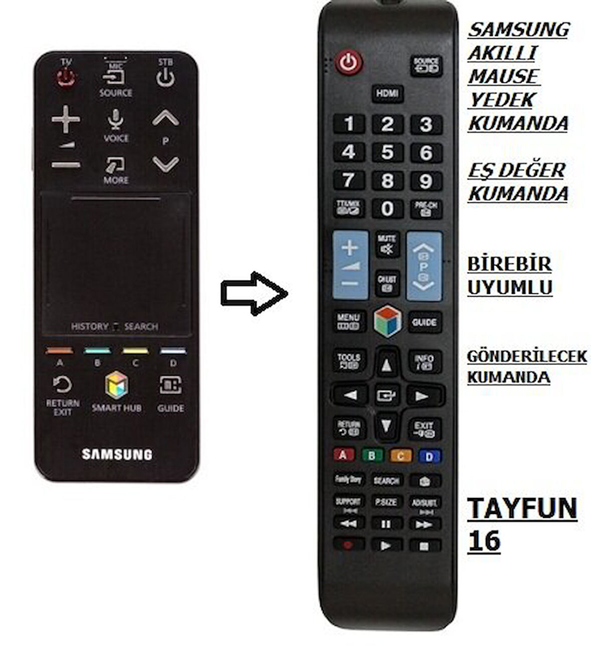 SAMSUNG ile uyumlu AKILLI KUMANDA AA59-00776A – AA59-00773A-YEDEK KUMANDASI
