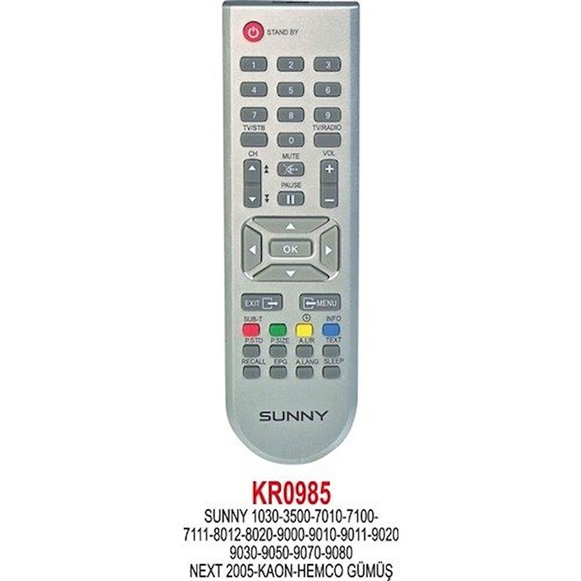 SUNNY 7010/7011/1030 Uydu Kumanda