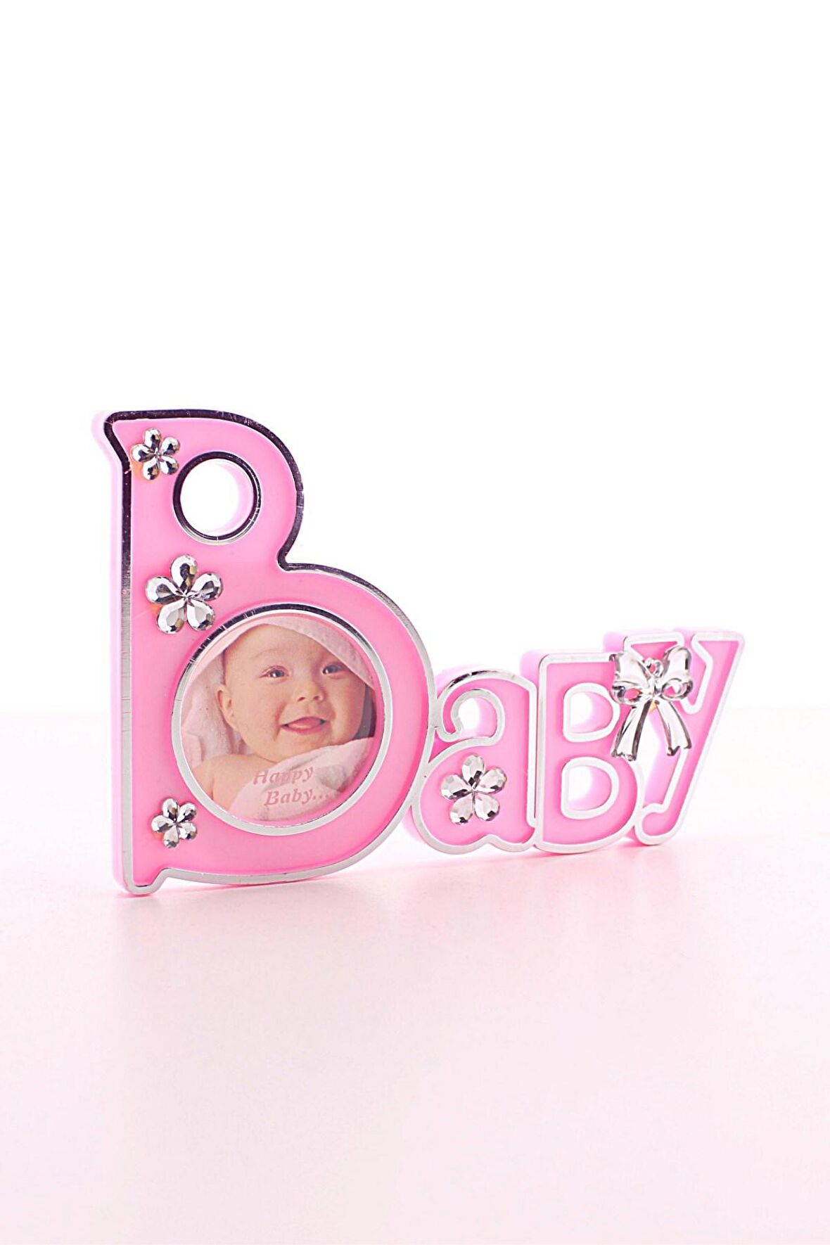 2 Adet Baby Yazılı Sevimli Mini Resim Çerçevesi Pembe