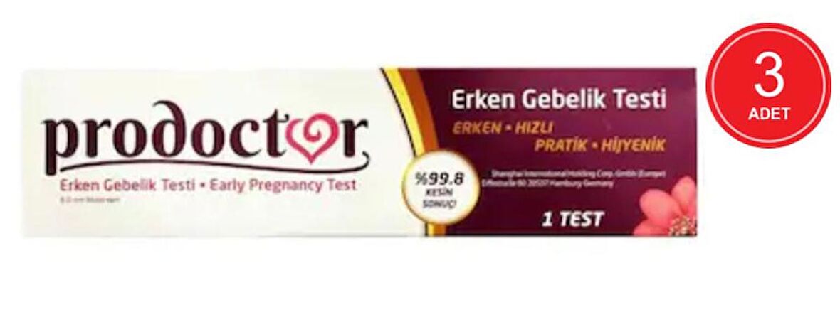 Prodoctor Pratik Erken Gebelik Testi 1 Test x 3 Paket