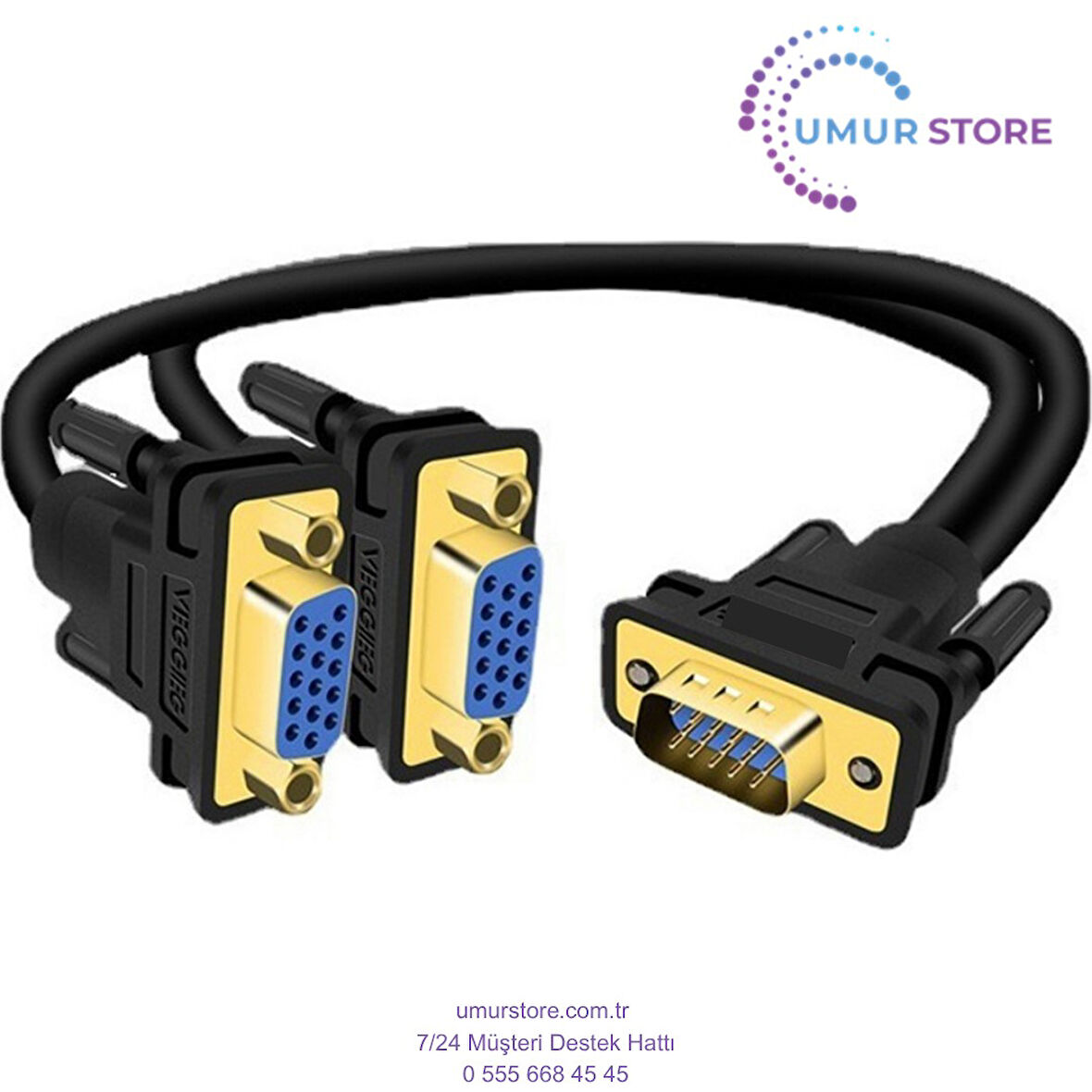 V401 VGA To 2 VGA Çoklayıcı Splitter Y Kablo
