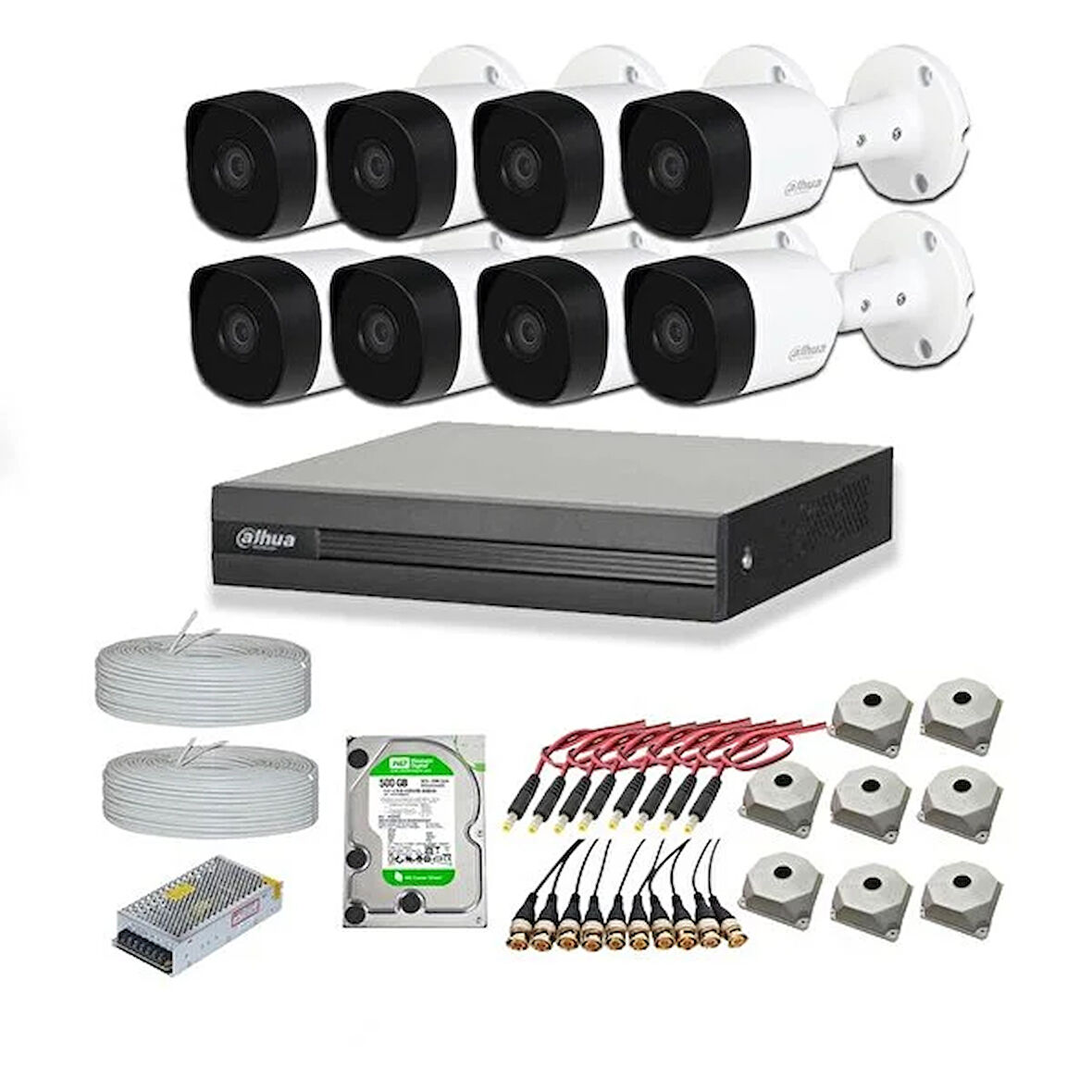 Dahua 2mp 8 Kameralı Dış Ortam Ahd Hd-cvi Full Kamera Seti 2tb Disk