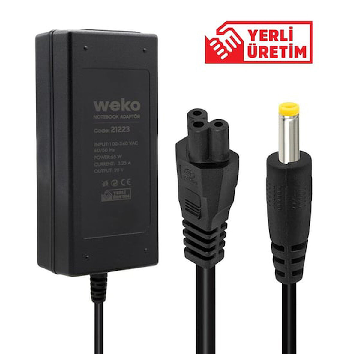 20 Volt 3.25 Amper 65 Watt Notebook Adaptör (4.0*1.7 Uçlu