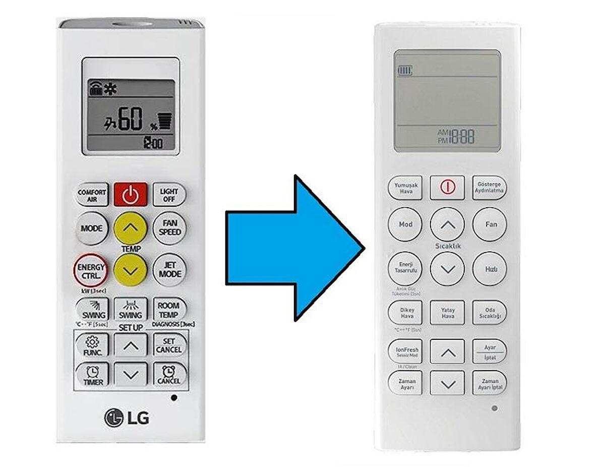 Lg İnverter Klima Kumandası-Resimde Sağdaki Gönderilir