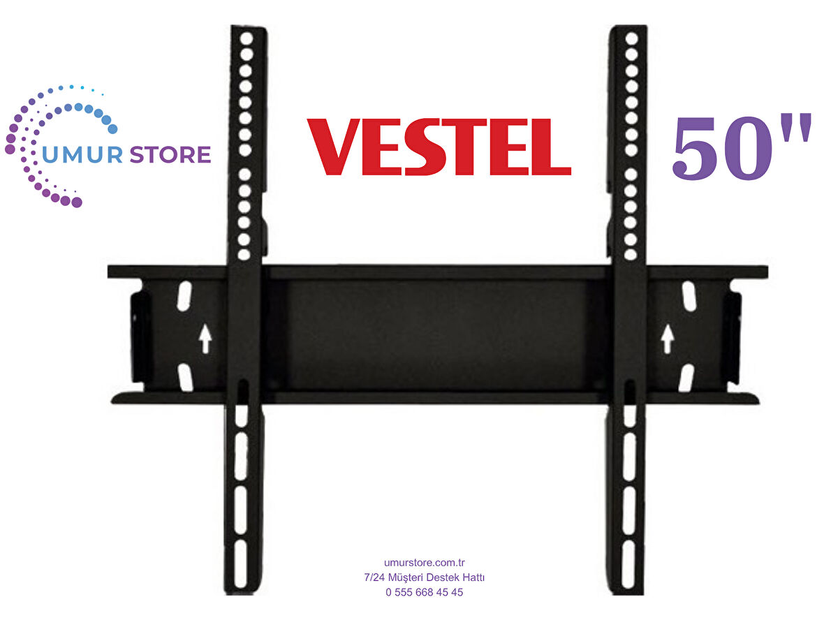 VESTEL 50UG9750 4K Ultra HD 50" 126 Ekran 42”, 43”, 49”, 50” Uyumlu Lcd Led TV Sabit Duvar Askı Aparatı