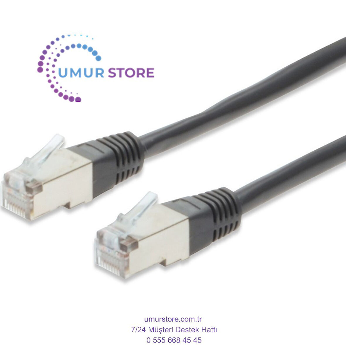 CAT.5e Crossover Patch Kablo S/STP Zırhlı AWG 26 5 m - Siyah