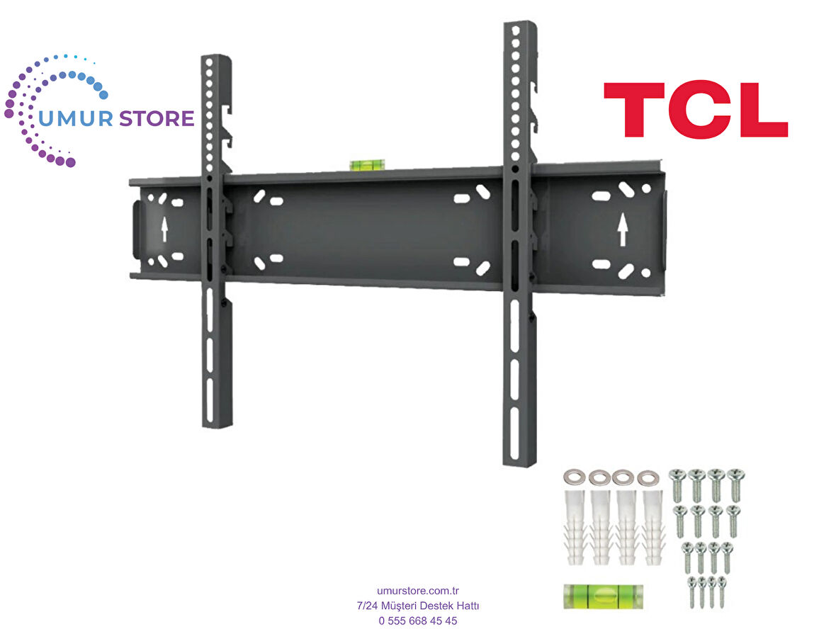 TCL 55” 55T7B 4K UltraHD Smart 43”- 65” inç Lcd Led Televizyon Sabit Duvar Askı Aparatı