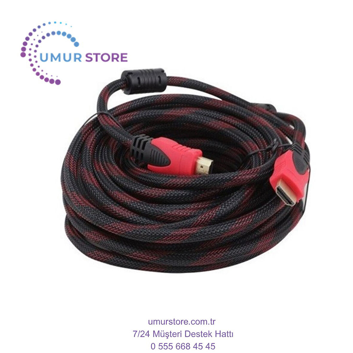 HDMI To HDMI 10 mt Örgülü HDMI Kablo