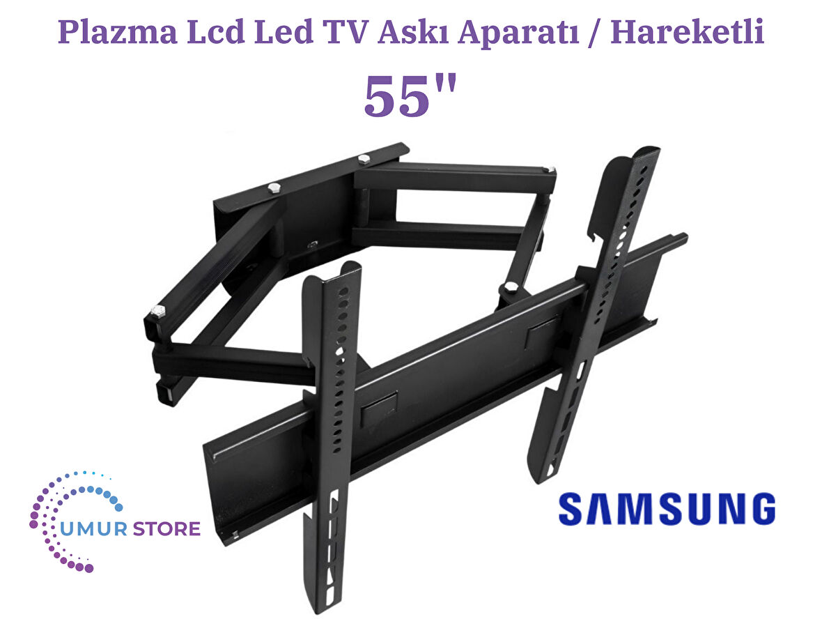 Samsung 55Q60D 55" 4K UHD QLED 138/139/140 Ekran Lcd Led TV Hareketli Duvar Askı Aparatı