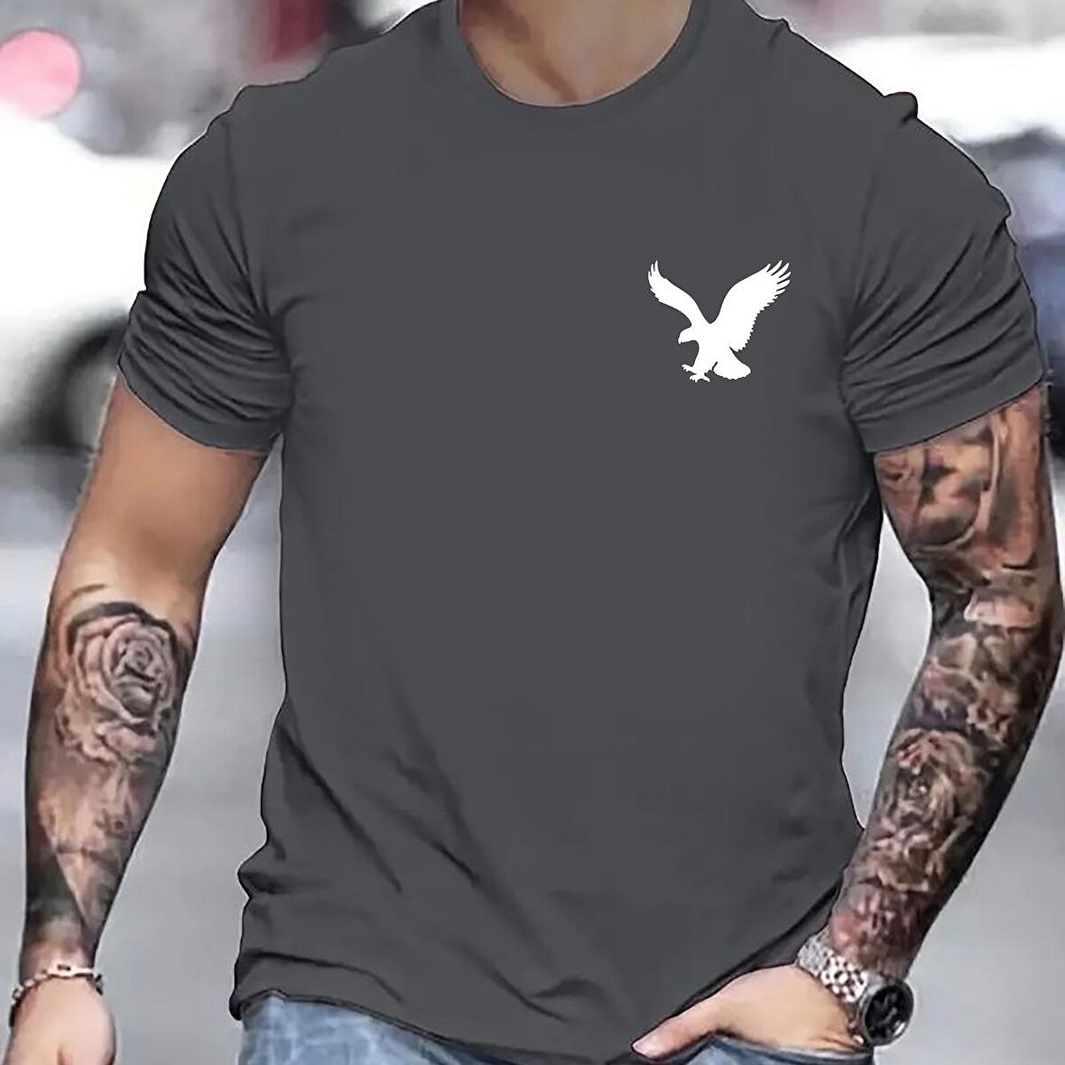 Şık Kartal Desenli Baskı