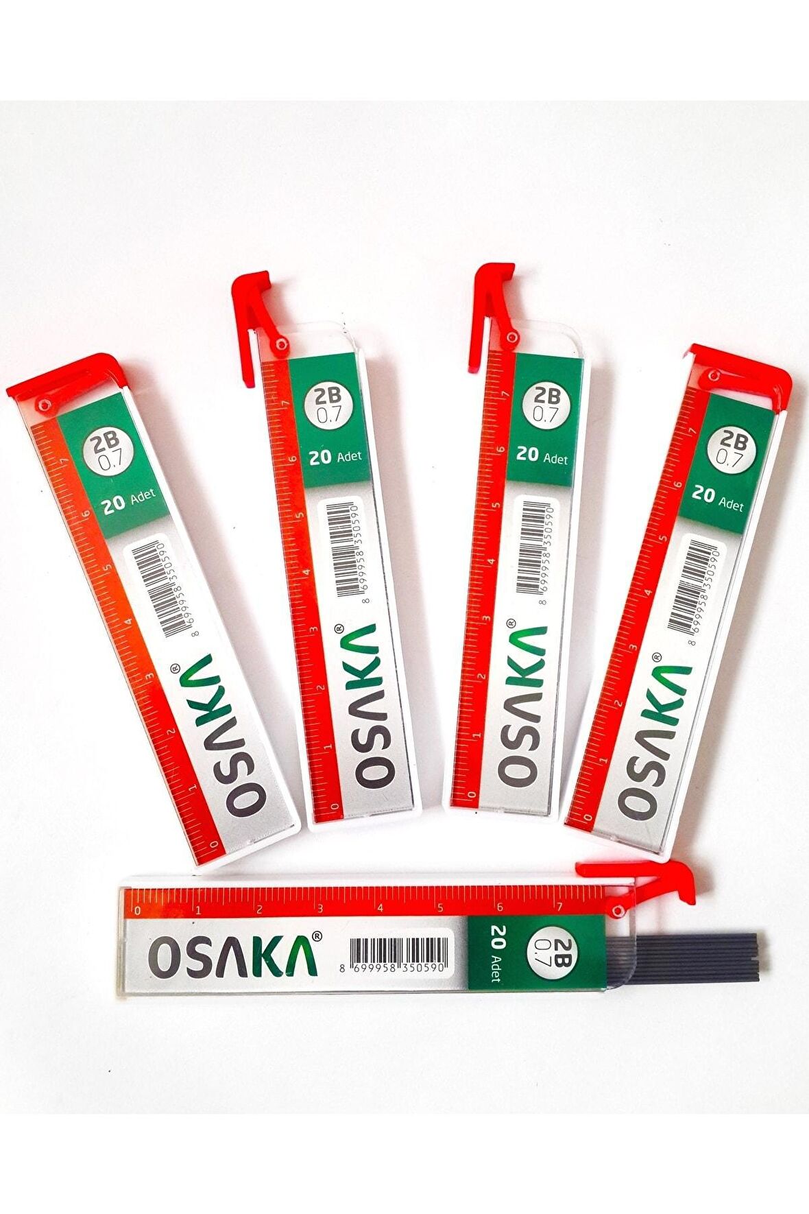 Cetvelli Çakmaklı Kapak 75mm 20'li 07mm 2b Kalem Ucu - Osaka 5 Adet