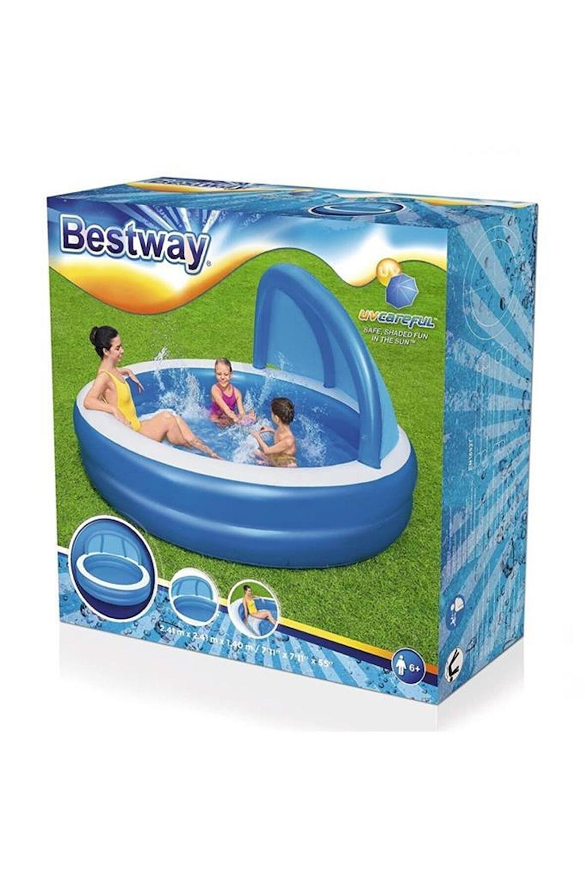 Bestway 54337, Gölgelikli, Minderli Aile Keyif Havuzu (241X140CM)