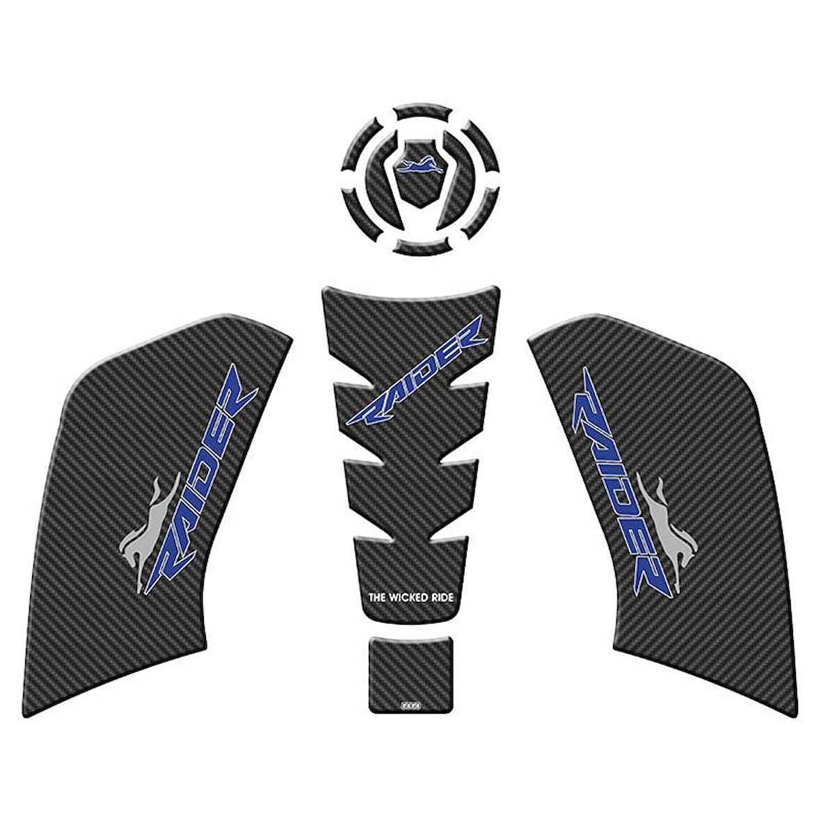 Gogo Tank Pad Set 004 Karbon Mavi - TVS Raider 125