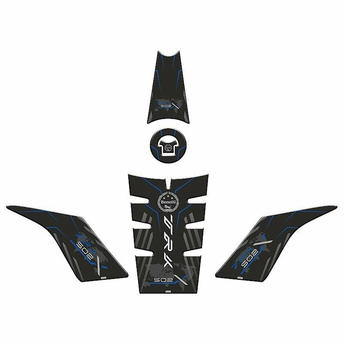 Gogo Benelli TRK 502 (2017-2024) Tank Pad Set 006 Mavi