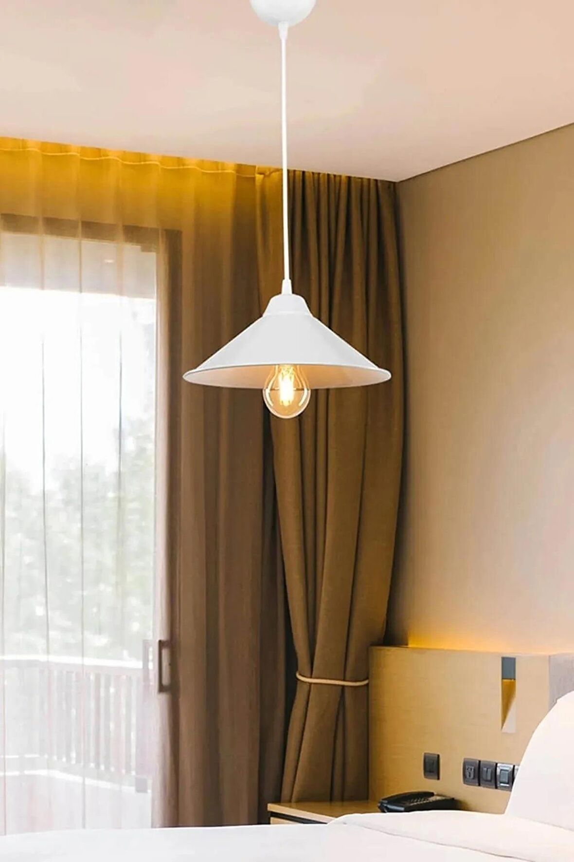 EvLight Mercan Beyaz Tekli Sarkıt Avize