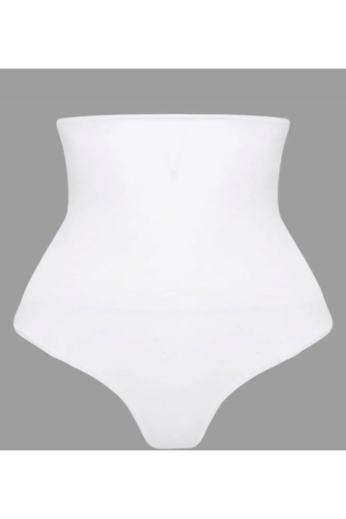 Çift Kat Yüksek Bel Çıtçıtlı Külot Korse Beyaz