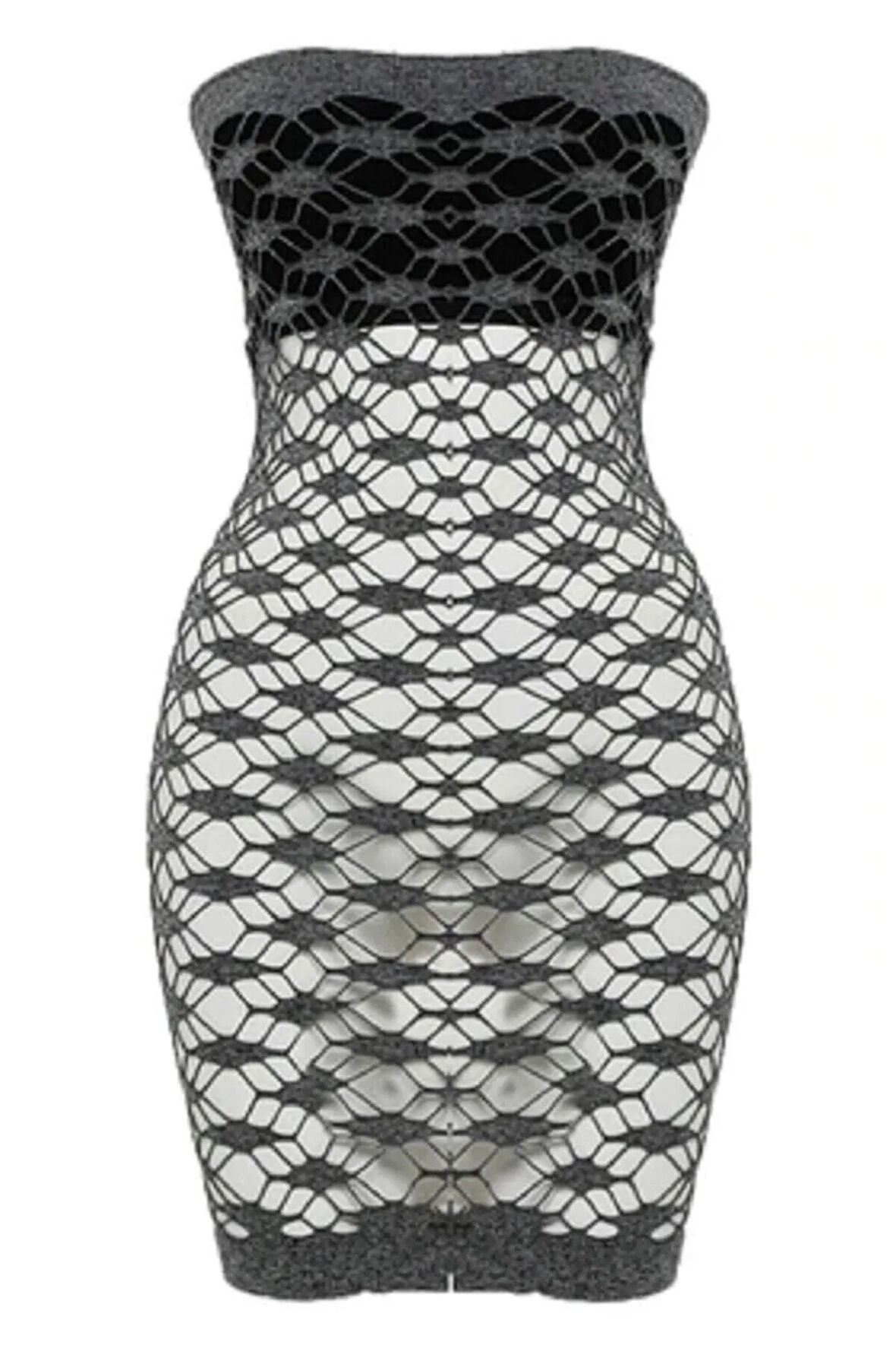 Kadın Gri Straplez Seamless Korse Atlet 5034