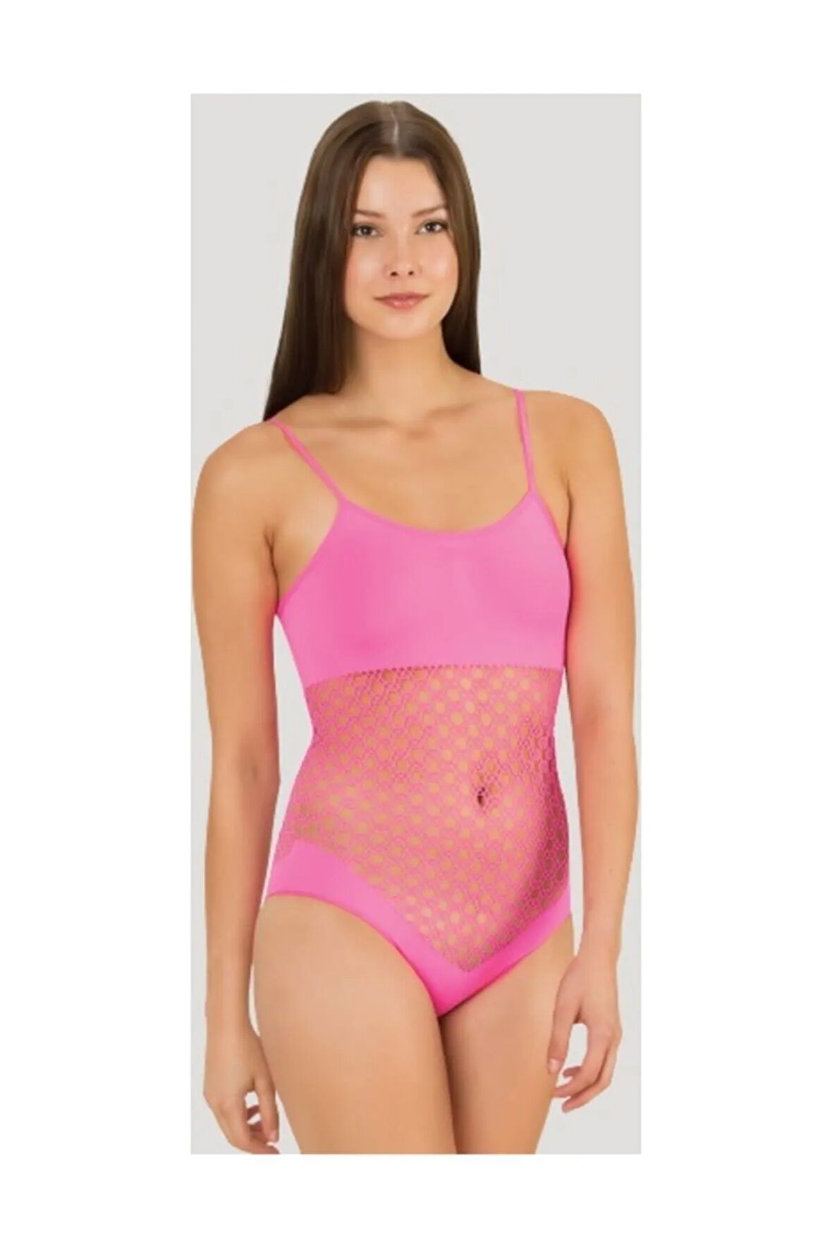 Seamless Fileli  Body Fuşya 5041