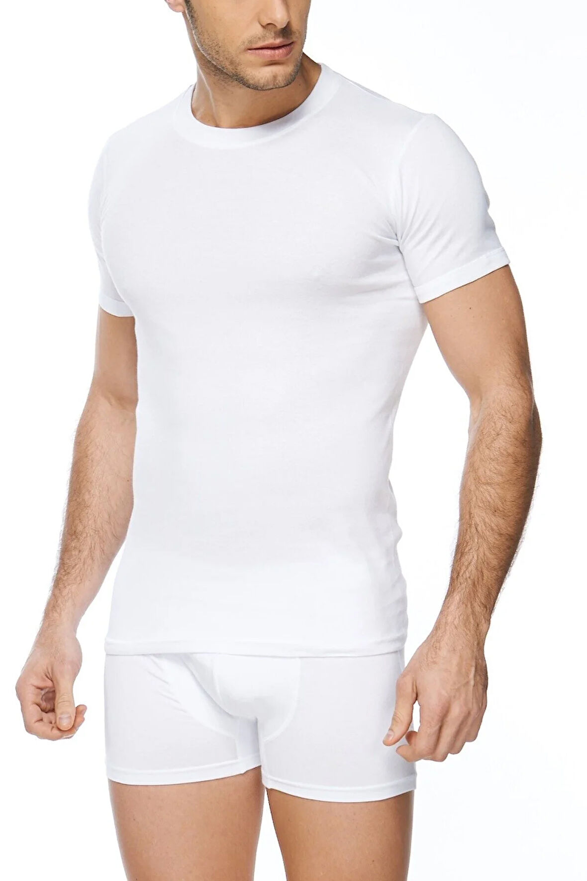 Güryıldız Beyaz 12'li Penye Erkek Sıfır Yaka Fanila 24007