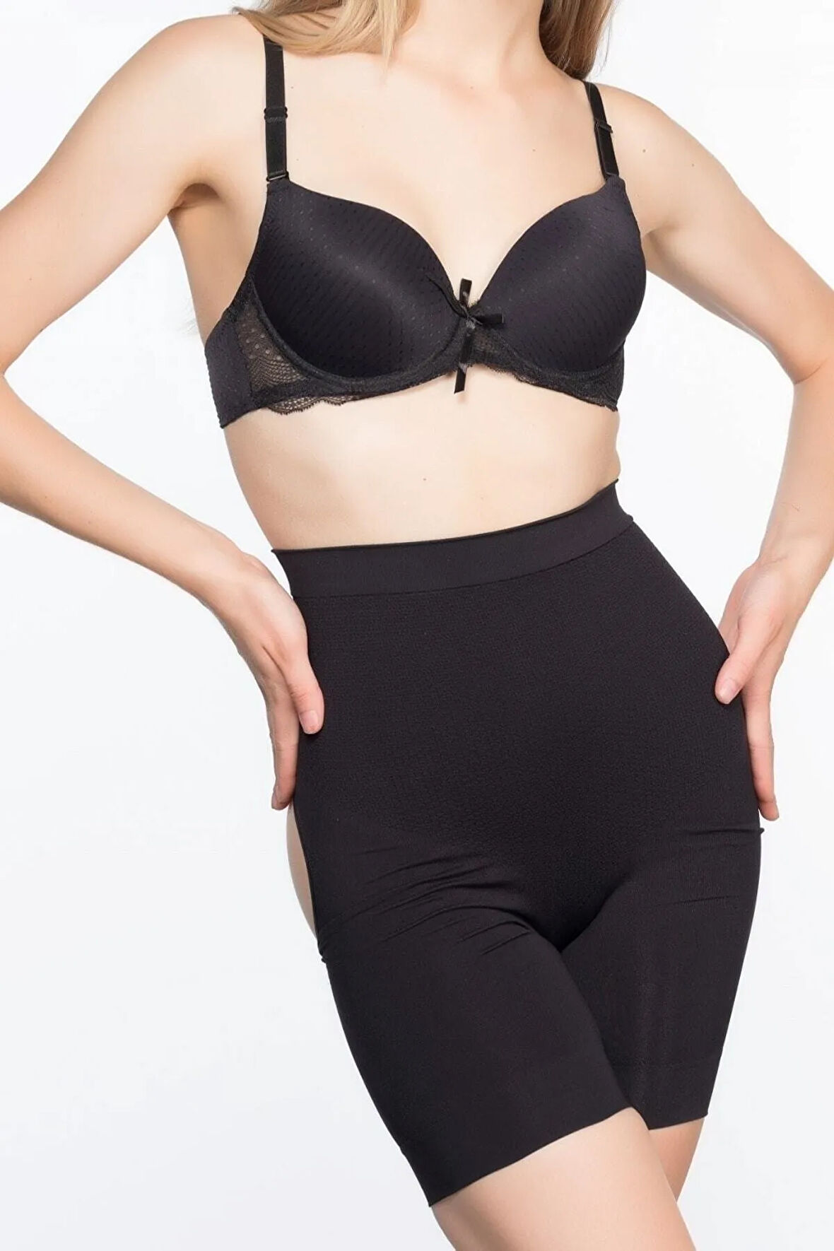 Kadın Siyah Masaj Özellikli Özel Tasarım Boxer Korse 2032s
