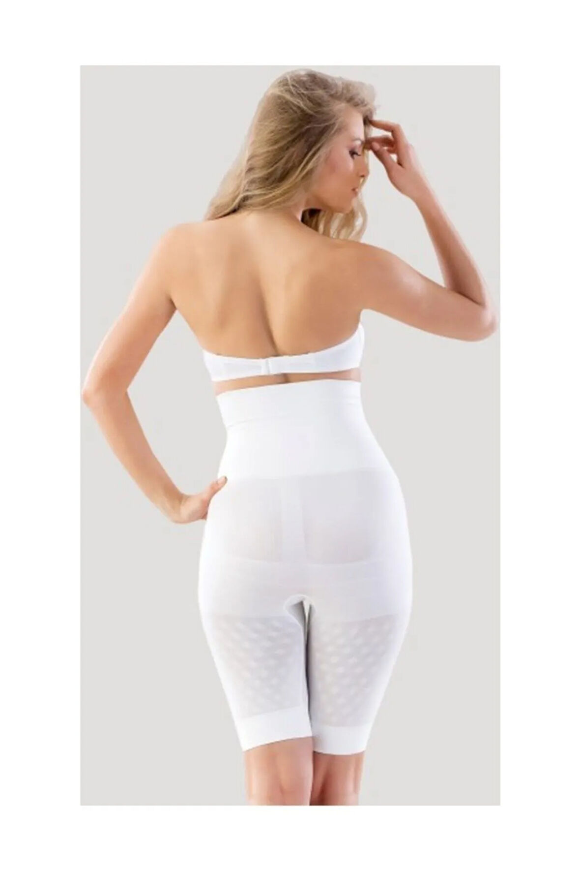 Kadın Çift Kat Uzun Paçalı Boxer Korse Beyaz 2015