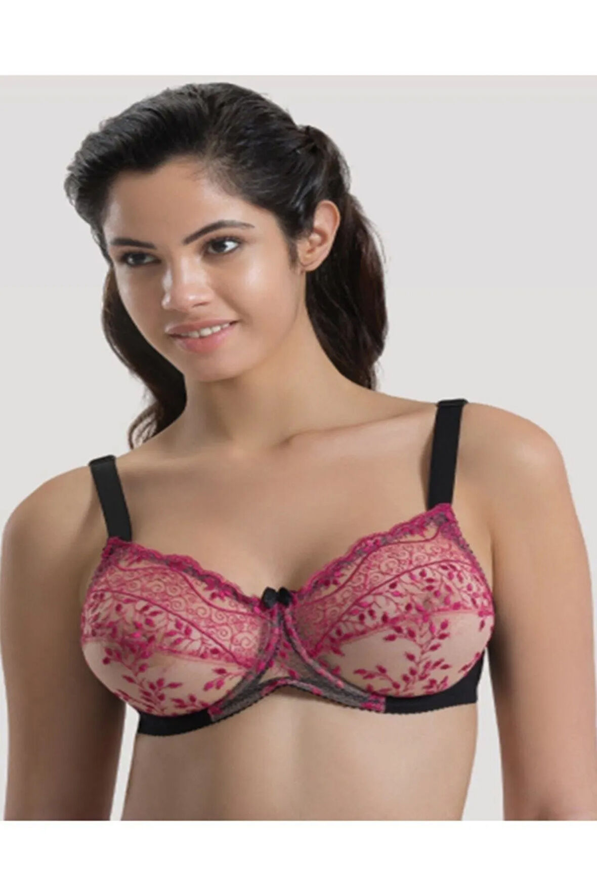 Toparlayıcı Brodeli Sütyen Fuşya 148