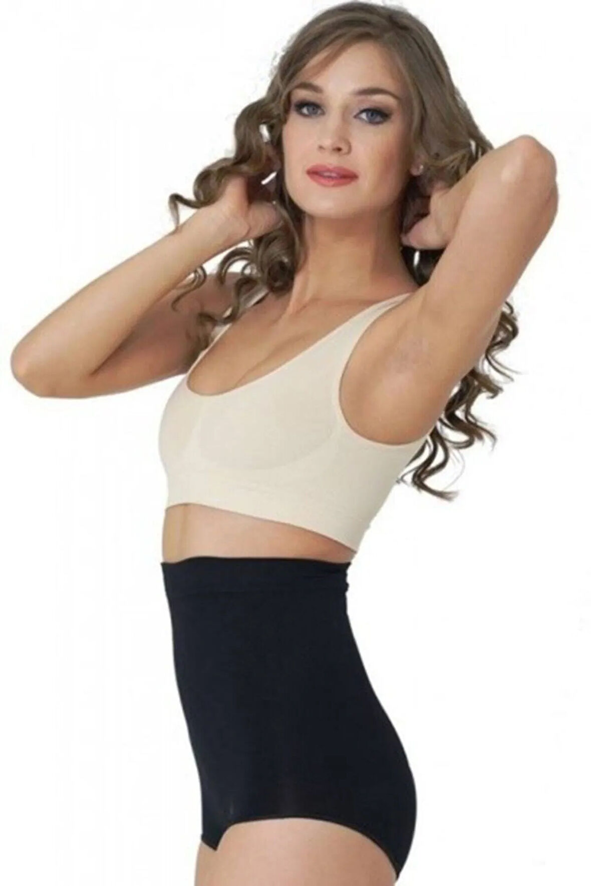 Kadın Siyah İnce Yüksek Bel Slip Korse 7024