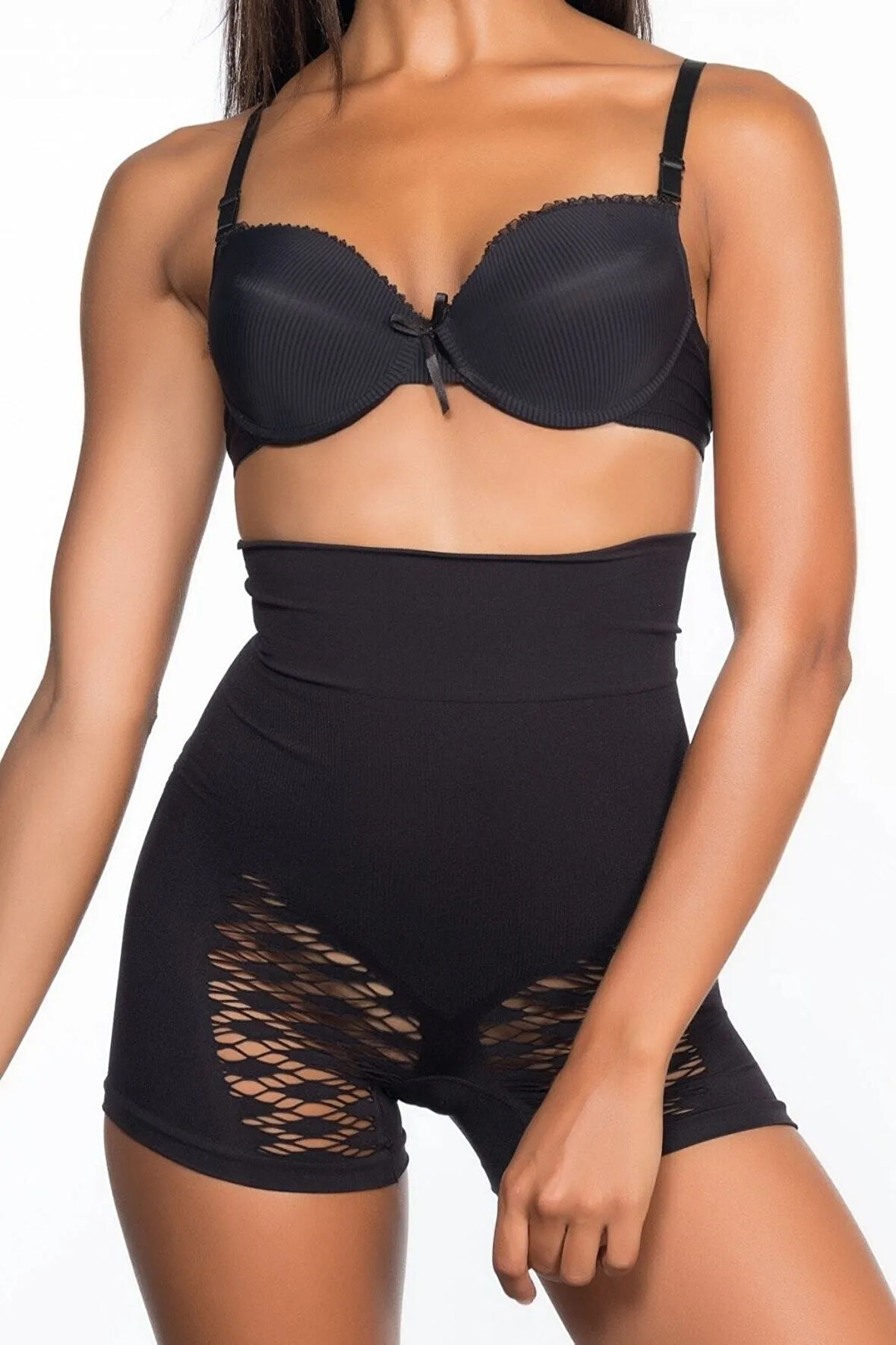 Siyah Toparlayıcı Özel Tasarım Boxer Korse 2064