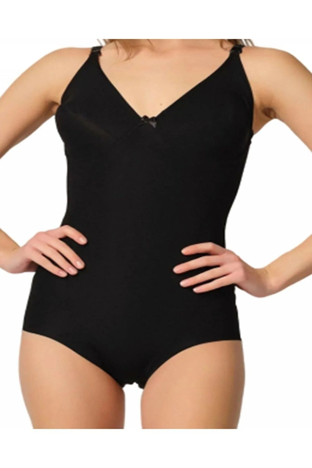 Lazer Kesim Çift Kat Slip Boy Korse Siyah