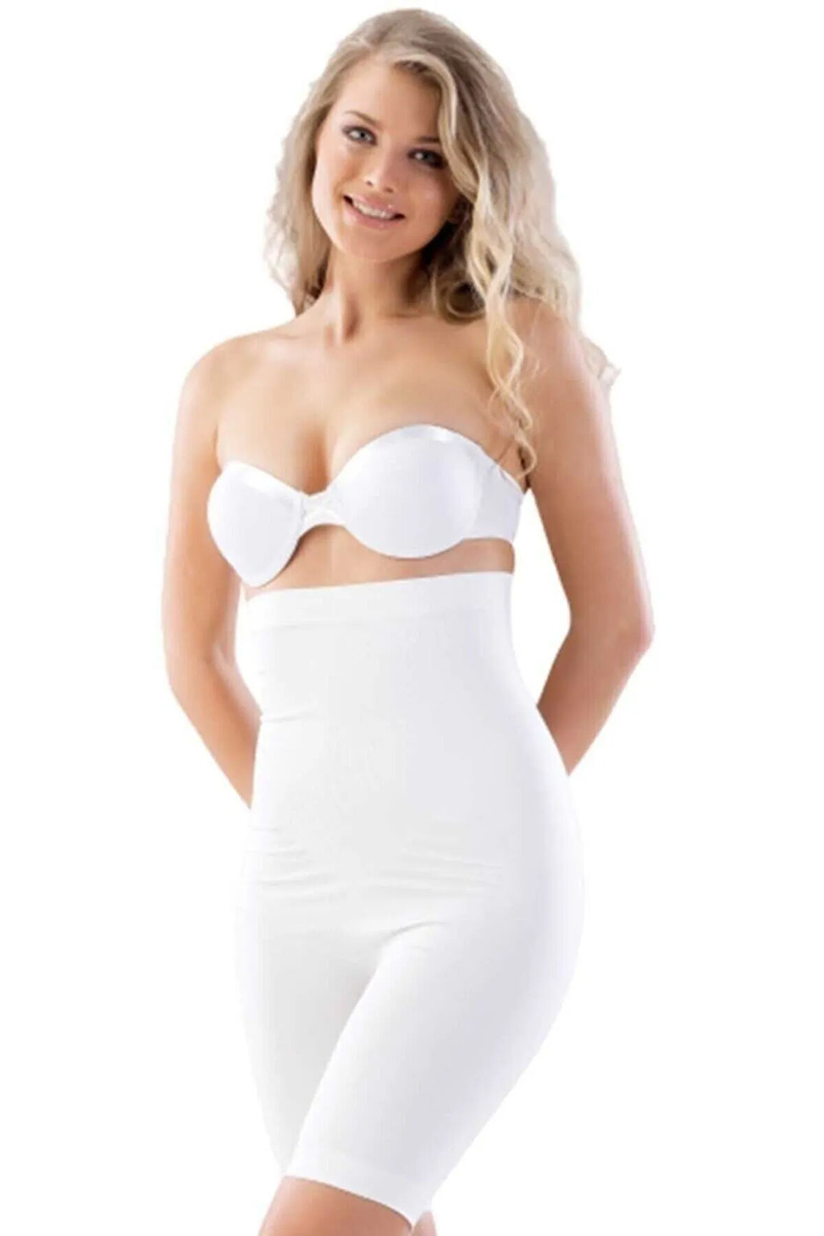 Kadın Beyaz Uzun Paçası Boxer Korse 2006b