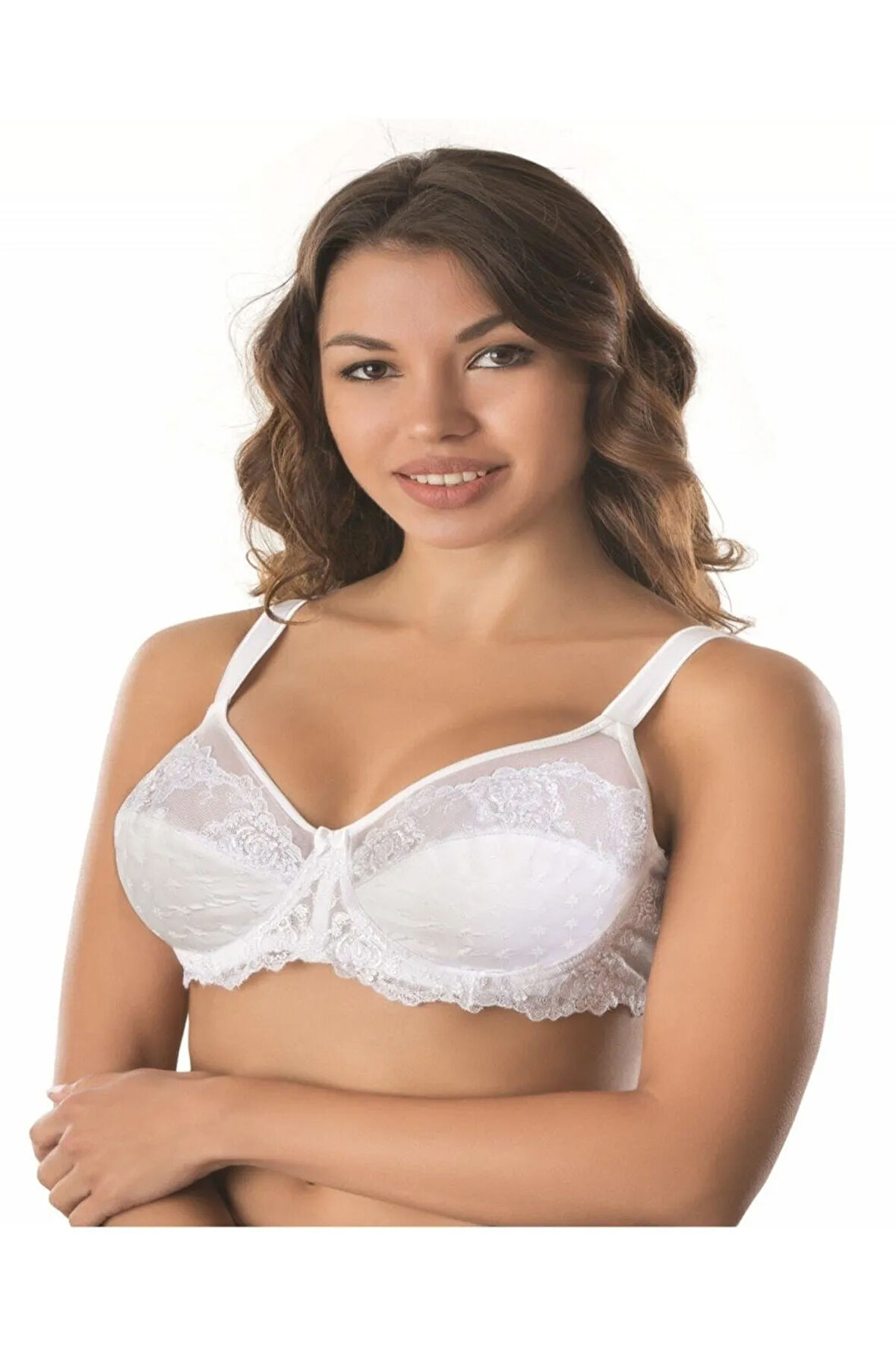 Brodeli Balenli Toparlayıcı Sütyen Beyaz 170b
