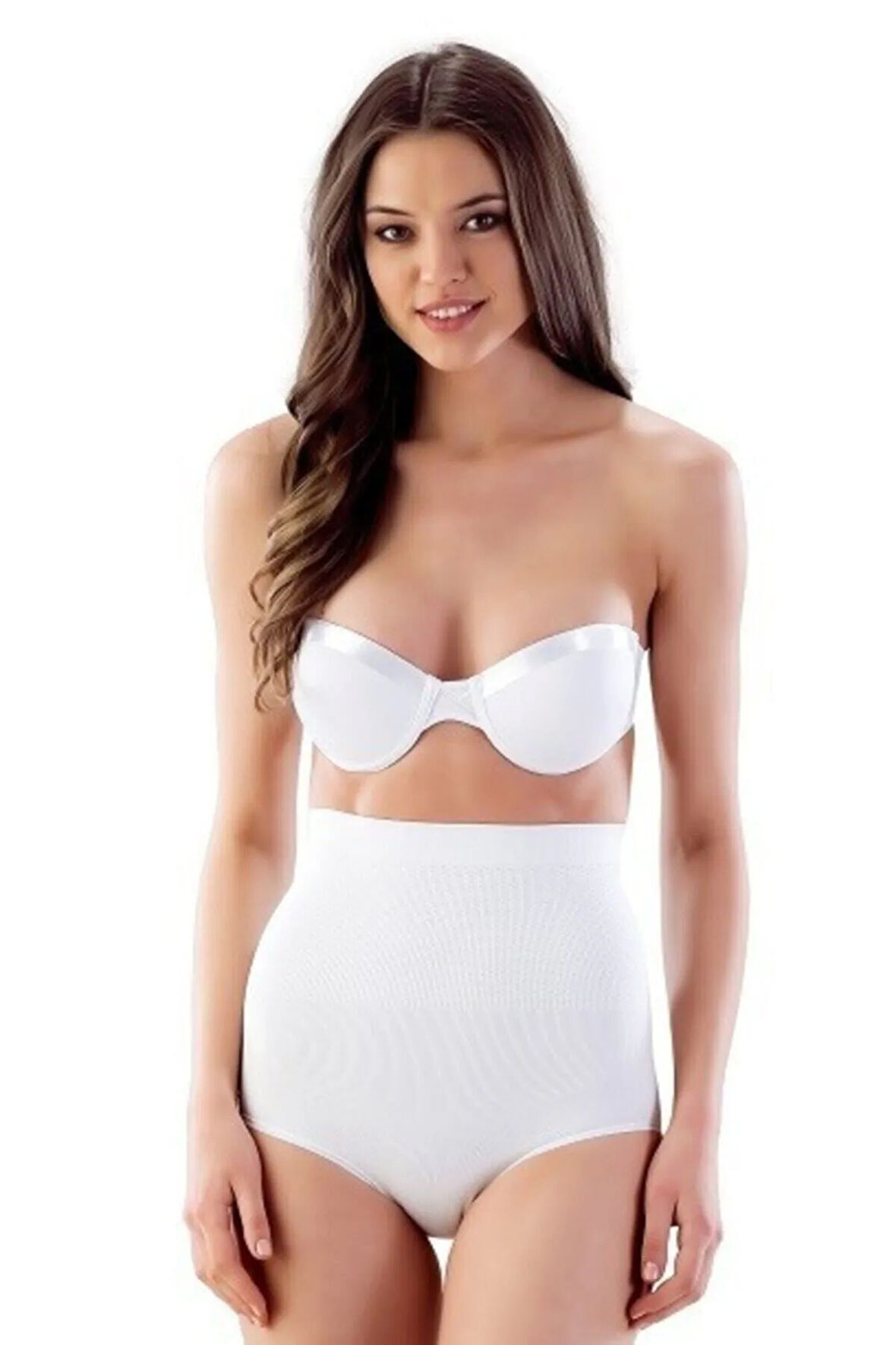 Kadın Beyaz İz Yapmaz Slip Korse 2057b