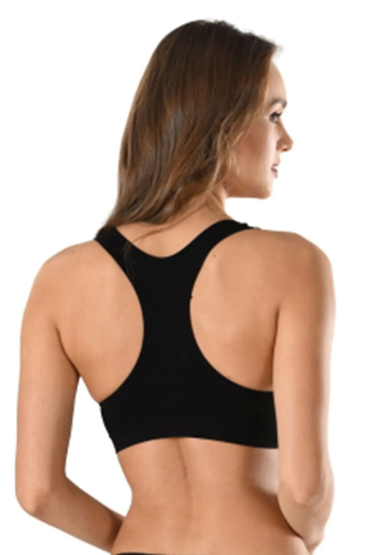 Kadın Siyah Pedli Sporcu Toparlayıcı Sütyen 4025s