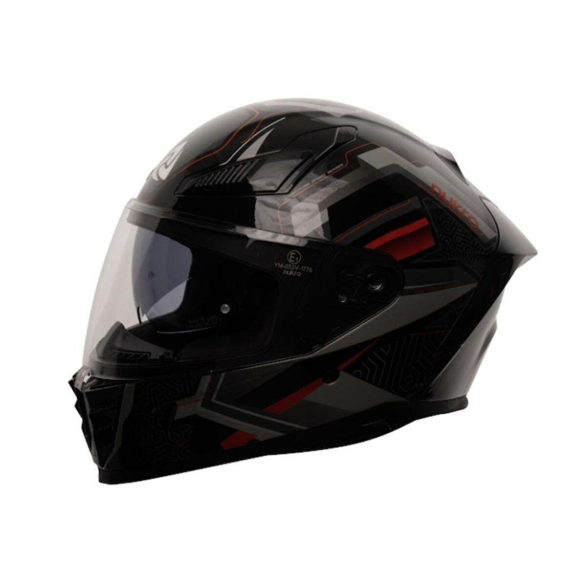 Nukro 853 Flash Red Black Full Face Motosiklet Kaskı